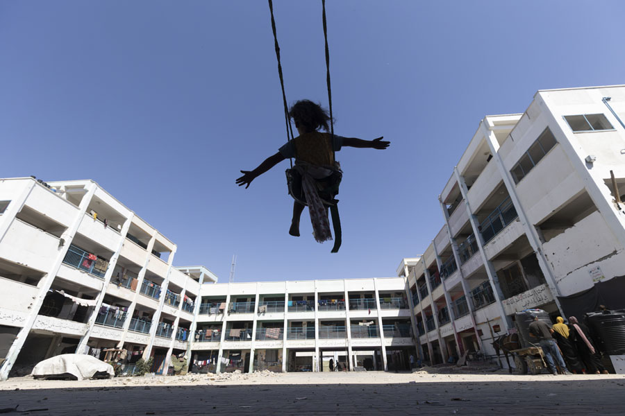  Gaza: A Swing Between Airstrikes by Mahmoud Abu Hamdah | 2024